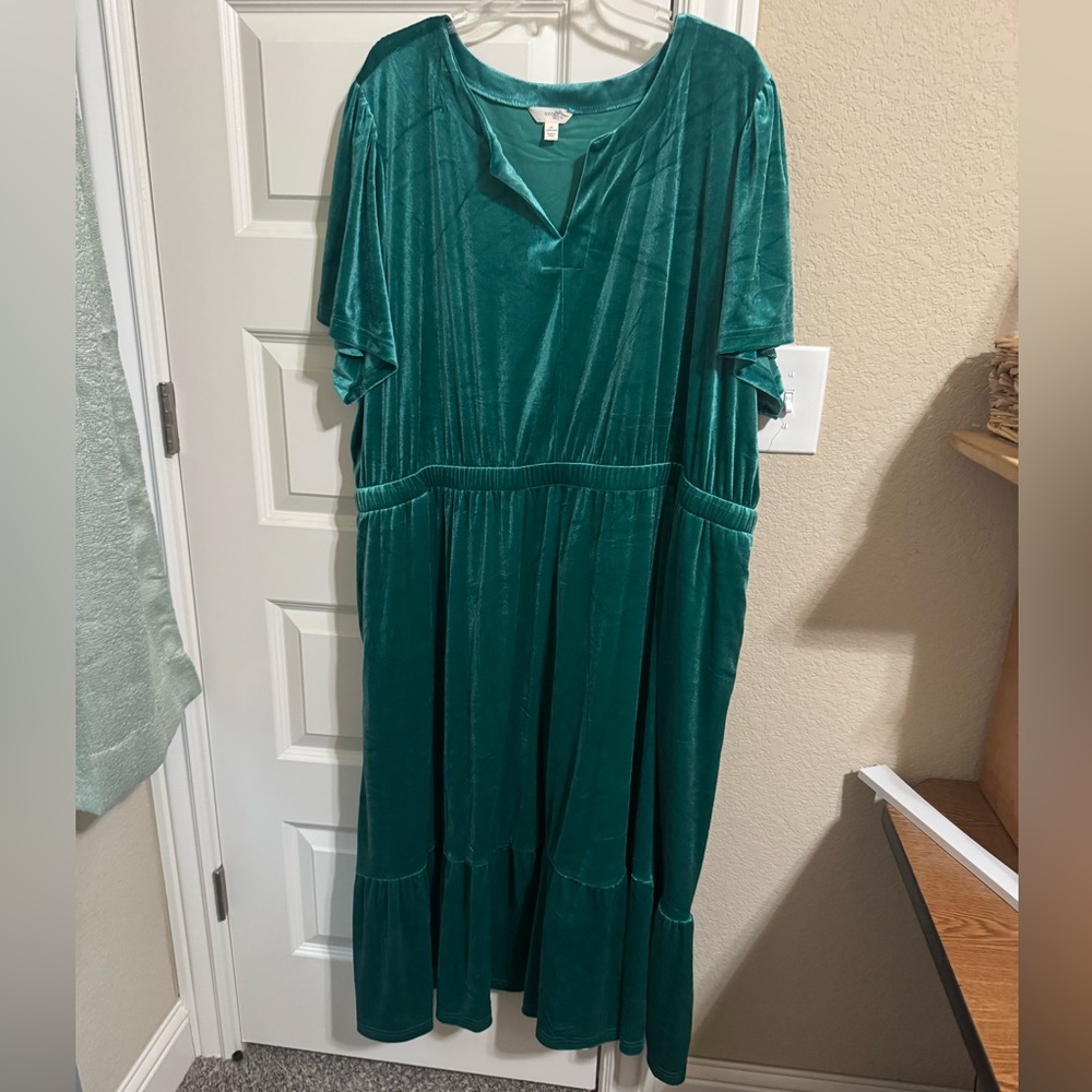 Green Velour Dress